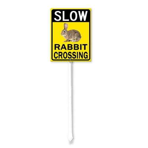 Soliyoahee Slow Rabbit Crossing Yard Sign with Stake 7x8.8inch ...