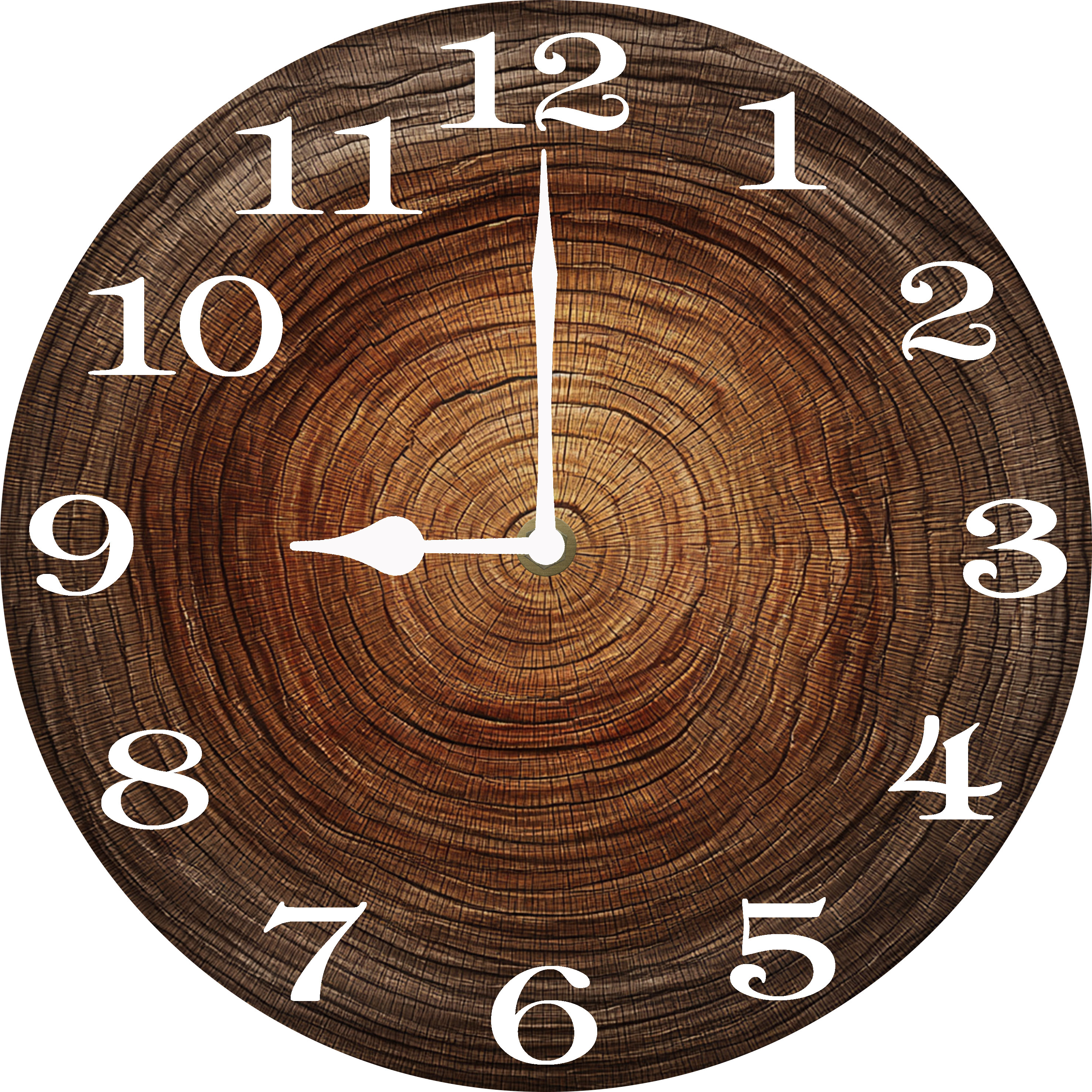 Soliyoahee Tree Wheel Wall Clock 10inch Wooden Round Clock Living Room ...