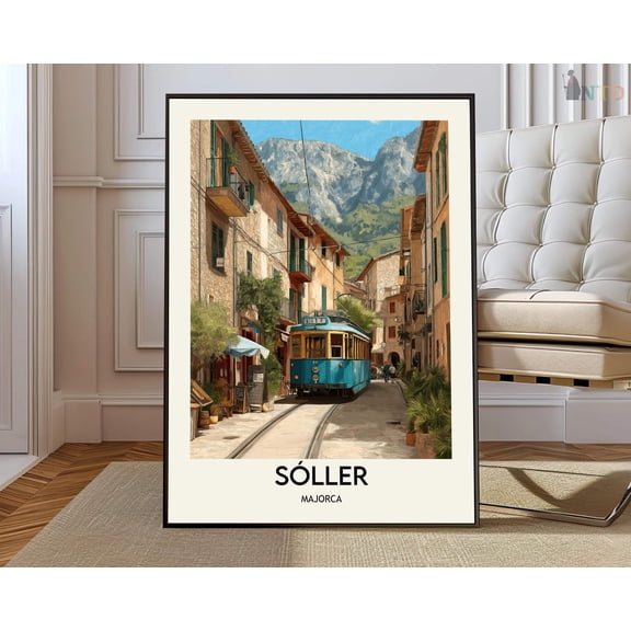 Soller Majorca Coastal Poster, Unframed Paper Poster 8x10in