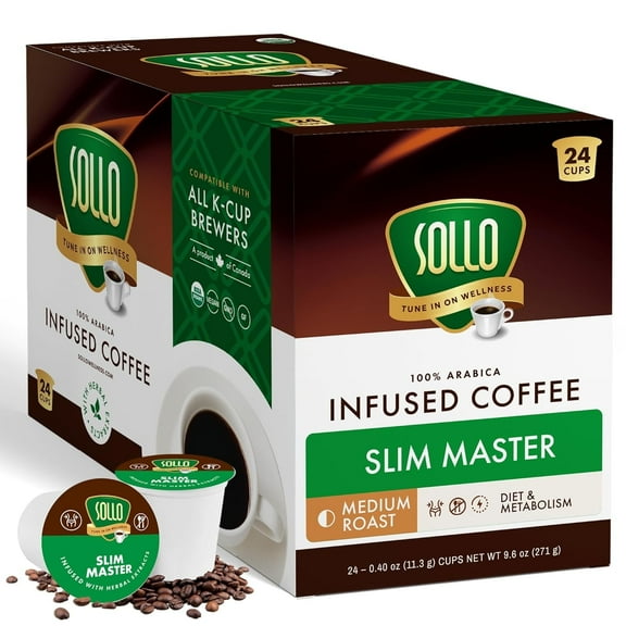 Sollo Organic Slim Medium Roast Coffee Pods, 24 Count