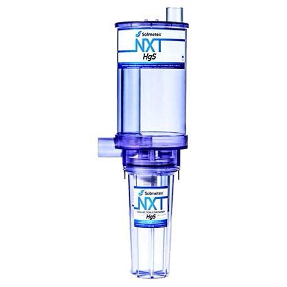 Solmetex NXT Hg5 Amalgam Separator with Collection Container, Includes an Amalgam Waste Bucket, Suitable for 1-10 Operatories, Dimensions 30h x 11w x 8d, Clear Design, Easy Installation