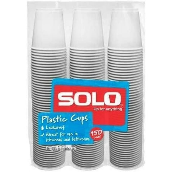Solo 3-Ounce Plastic Bathroom Cups, 150-Count Package (150)