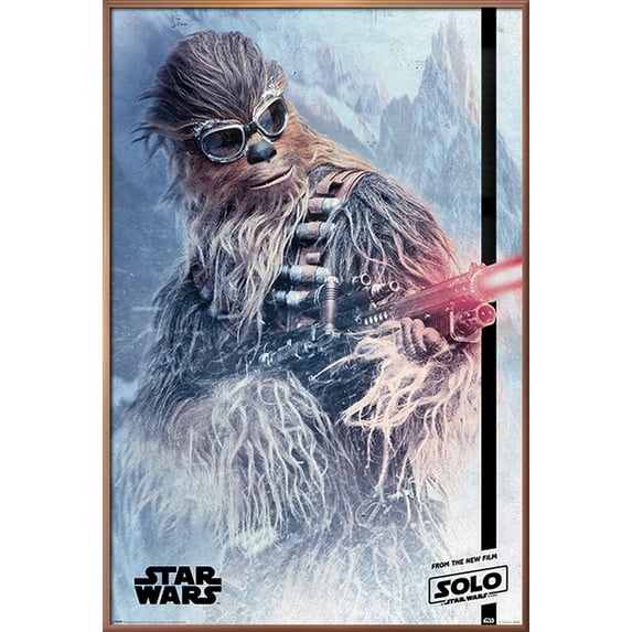 Solo: A Star Wars Story - Framed Movie Poster (Chewie / Chebacca With Blaster) (Shiny Copper Aluminum Frame)