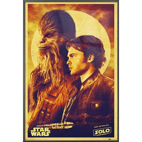 Solo: A Star Wars Story - Framed Movie Poster (Han & Chewie) (Metallic Anthracite Plastic Frame)