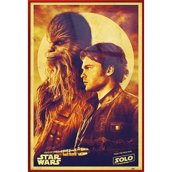 Solo: A Star Wars Story - Framed Movie Poster (Han & Chewie) (Red Plastic Frame)