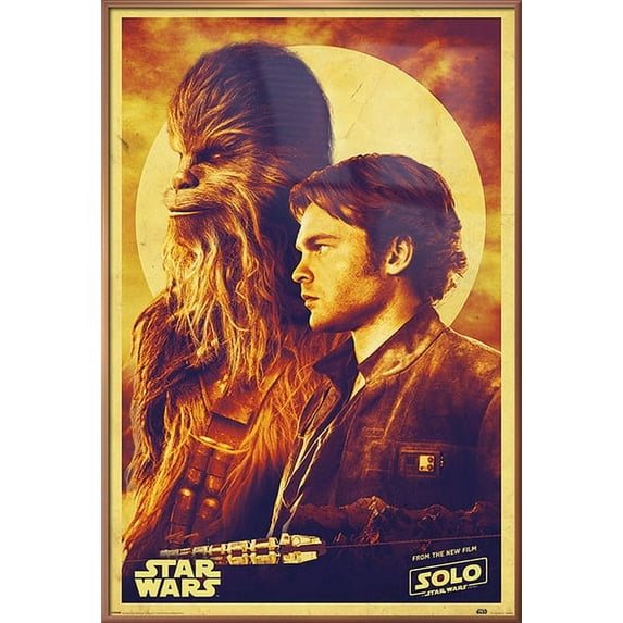 Solo: A Star Wars Story - Framed Movie Poster (Han & Chewie) (Shiny Copper Aluminum Frame)