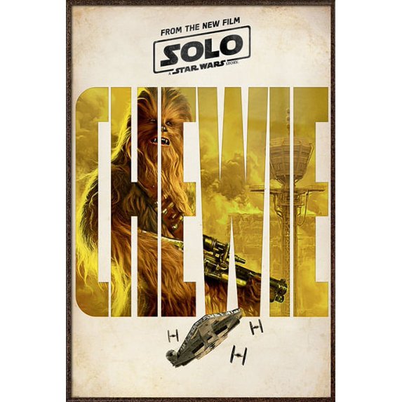 Solo: A Star Wars Story - Framed Movie Poster (Teaser - Chewie / Chebacca) (Antique Copper / Gold Aluminum Frame)