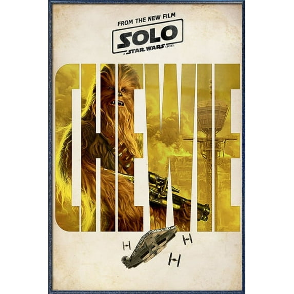 Solo: A Star Wars Story - Framed Movie Poster (Teaser - Chewie / Chebacca) (Orbit Blue Aluminum Frame)