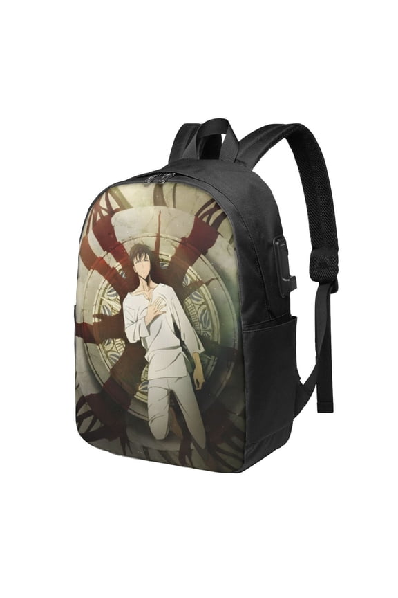 Solo Anime Leveling USB Backpack, Water Resistant Casual Daypack Fits Laptop With Usb Charging Port,17 In Bookbag