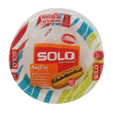 Solo Any Day Durable Paper Plates, 94 Count (Pack of 32)