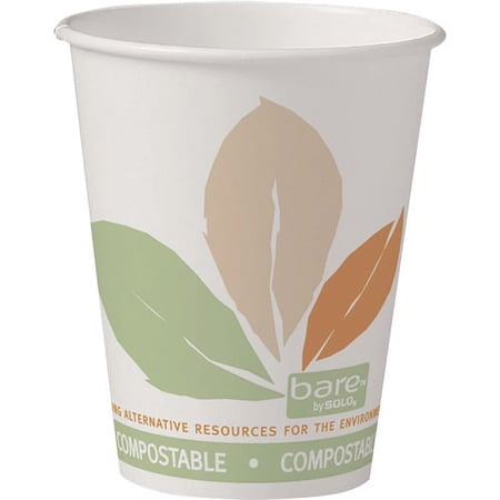 Solo Bare Eco-Forward SSPLA Paper Hot Cups - 8 fl oz - 50 / Pack - Multi - Paper, Polylactic Acid (PLA), Resin - Hot Drink, Beverage | Bundle of 10 Packs