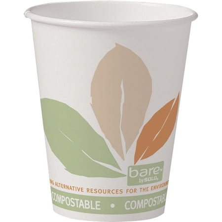 Solo Bare Eco-Forward SSPLA Paper Hot Cups - 8 fl oz - 50 / Pack - Multi - Paper, Polylactic Acid (PLA), Resin - Hot Drink, Beverage | Bundle of 2 Packs