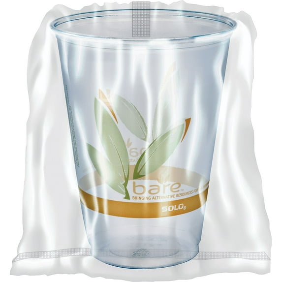 Solo Bare Rpet Cold Cups Leaf Design 10 Oz Individually Wrapped RTP10DBAREW