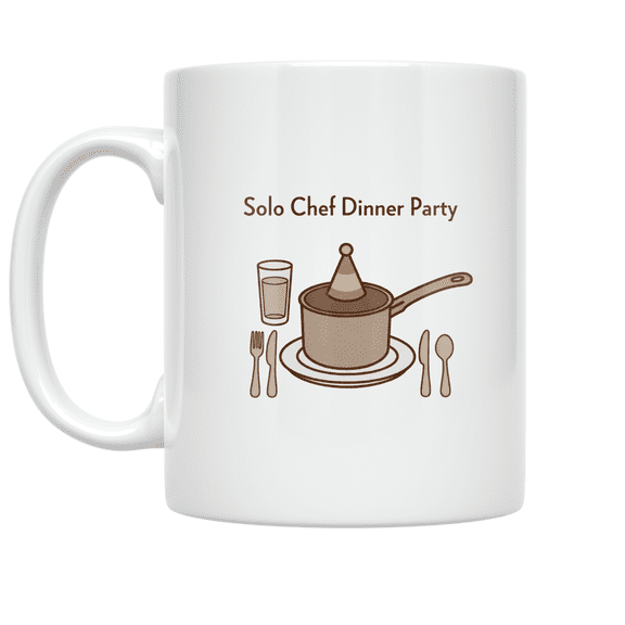 Solo Chef Dinner Party Design - Cooking for One Enthusiast - 11 oz Ceramic Coffee Mug