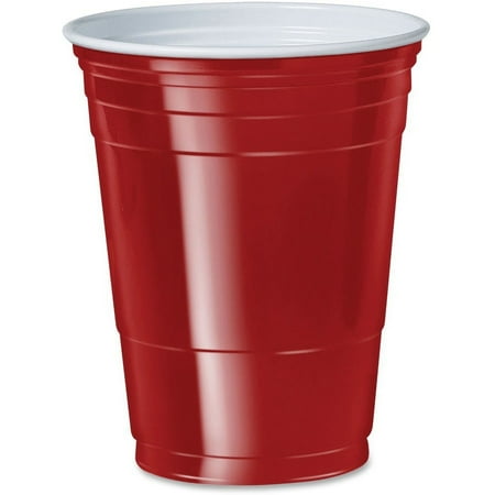 Solo Cup 16 oz. Plastic Cold Party Cups - 16 fl oz - 50 / Pack - Red - Plastic, Polystyrene - Cold Drink | Bundle of 2 Packs