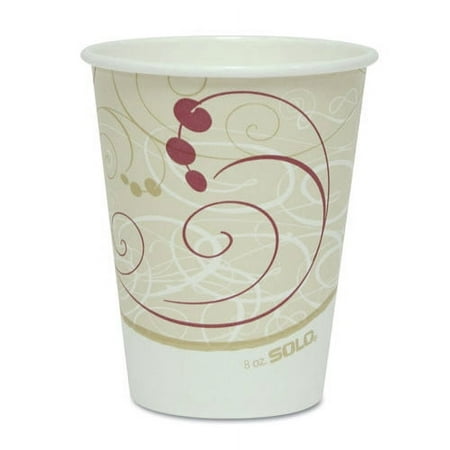 Solo Cup 8 oz. Paper Hot Cups, Bistro Design/Maroon, 50 Cups (SCC378SIPK)