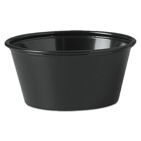 Solo Cup Company Black 3.25 oz. Plastic Souffle Portion Cups, 2500 count