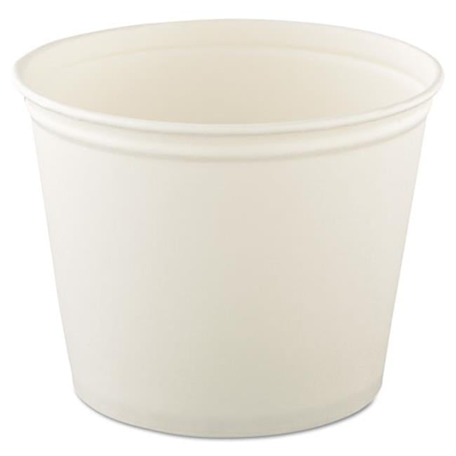 Solo Cup Company Unwaxed White 83 oz Double Wrapped Paper Bucket, 100 count