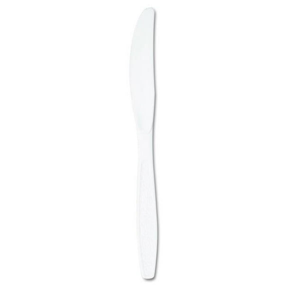 Solo Cup GBX6KW-0007 CPC 7.5 in. Guild Boxed Plastic Knife, White - Case of 1000