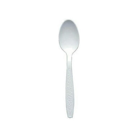 Solo Cup Guildware Plastic Teaspoons - Teaspoon - 1 x Teaspoon - Breakroom - Disposable - Textured - White - 100/Box - 10 / Carton