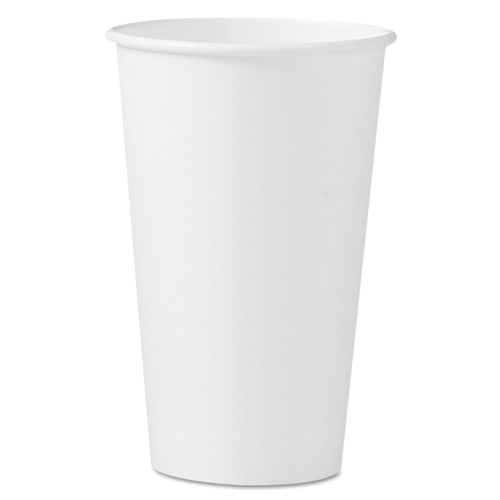 SOLO 16 oz. Single-Sided Poly Paper Disposable Hot Cups with Lids ...