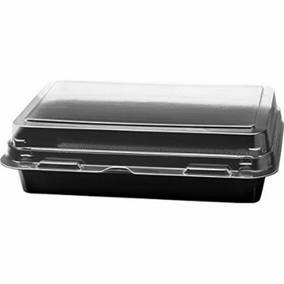 Solo Cups SCC846612PS94 Hinged Polystyrene Plastic Container, Black