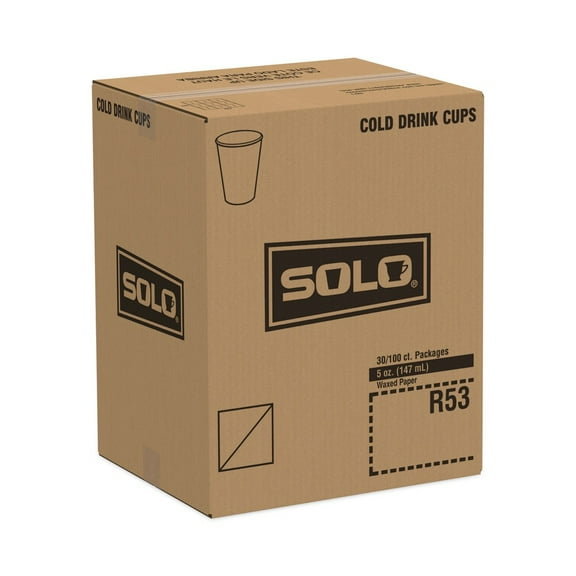 Solo Symphony Design Paper Water Cups, 5 oz, 100/Bag, 30 Bags/Carton