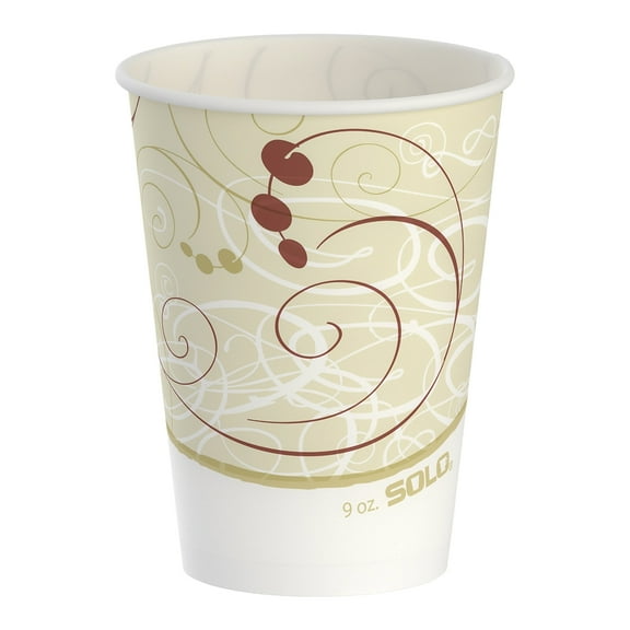 Solo Disposable Drinking Cup Beige Wax Coated Paper 9 oz. 2000 Ct R9N-J8000
