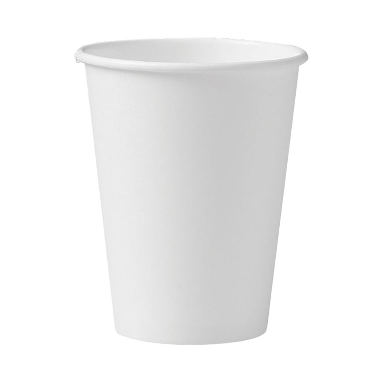 Solo 412WN: Single-Sided Poly Paper Hot Cups, 12 oz, White, 50 / Bag
