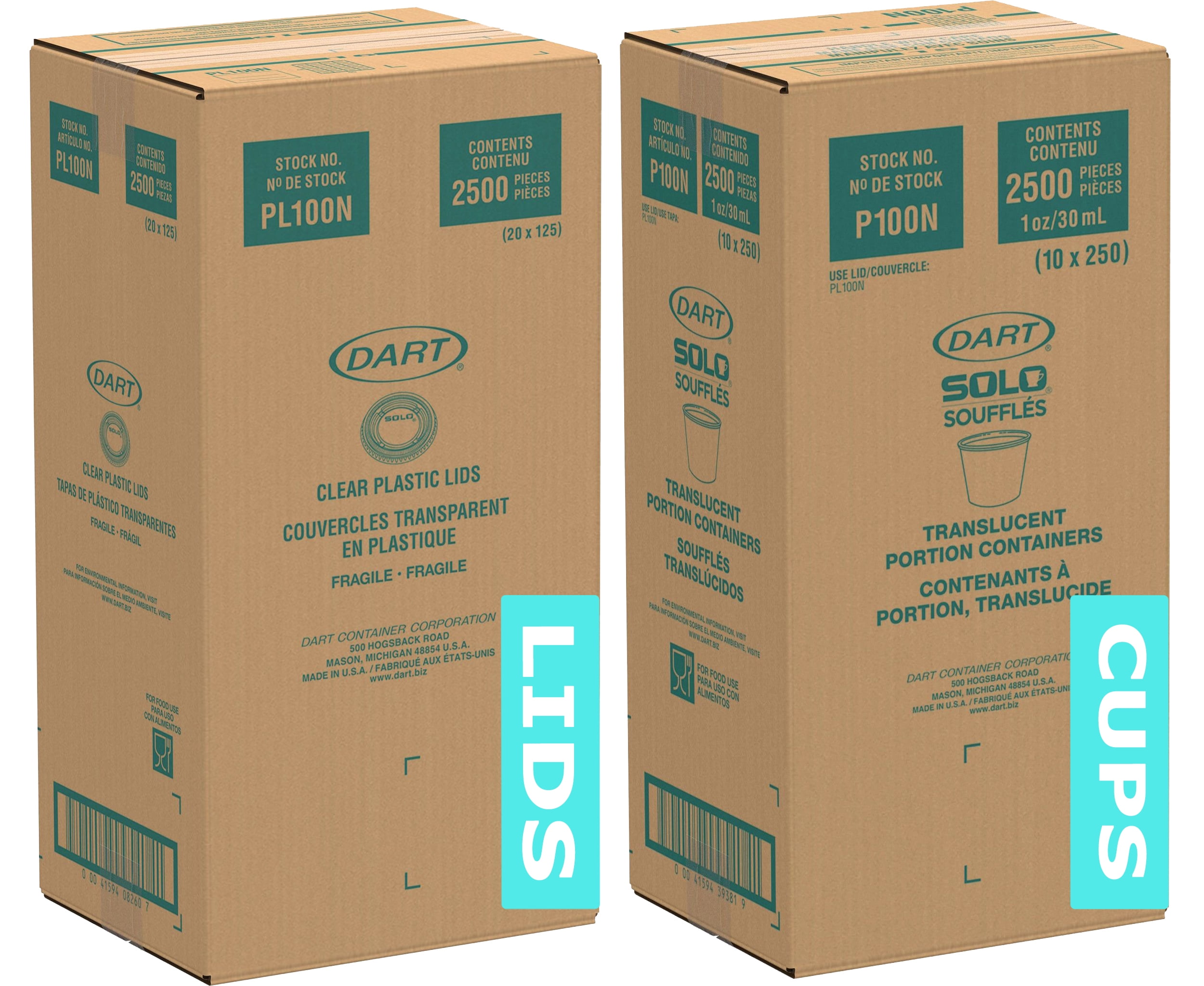 Solo Disposable Plastic 1 Oz Cups with Lids - Jello / Souffle / Portion Cups  #PLN100 (2,500) - Walmart.com