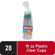 Solo Disposable Plastic Cup, Jazz Retro Clear Cup, 18oz, 28 Count
