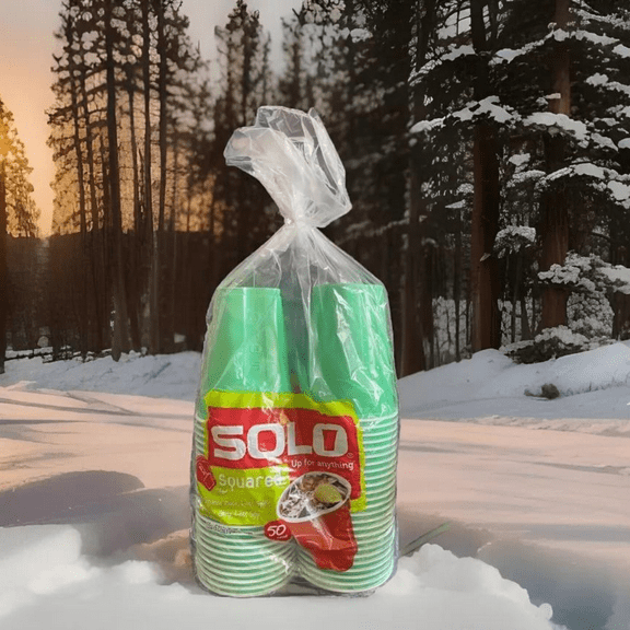 Solo Disposable Plastic Cups, 18 oz, 50 Count, Light Green