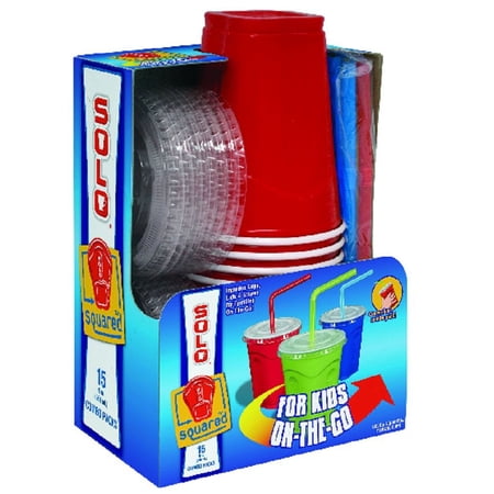 Solo Disposable Plastic Cups, 9 oz, Red, 15 Count