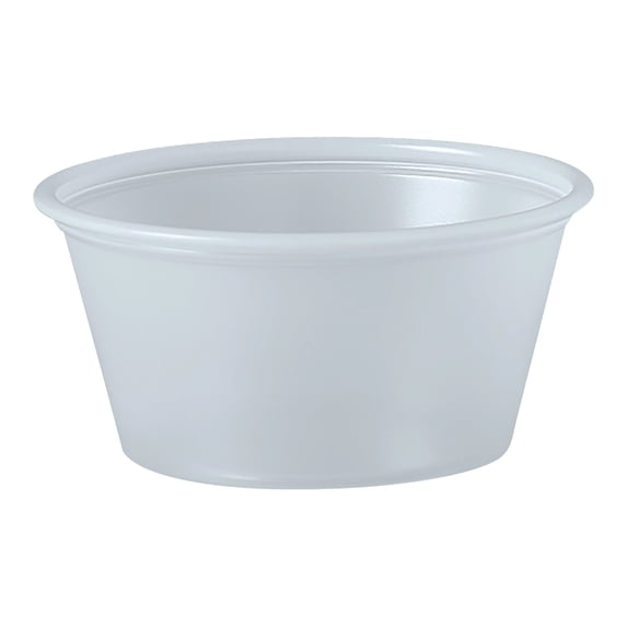 Dart Polystyrene Plastic Portion Cups, Translucent, 2 oz, 250/Bag, 10 Bags/Carton
