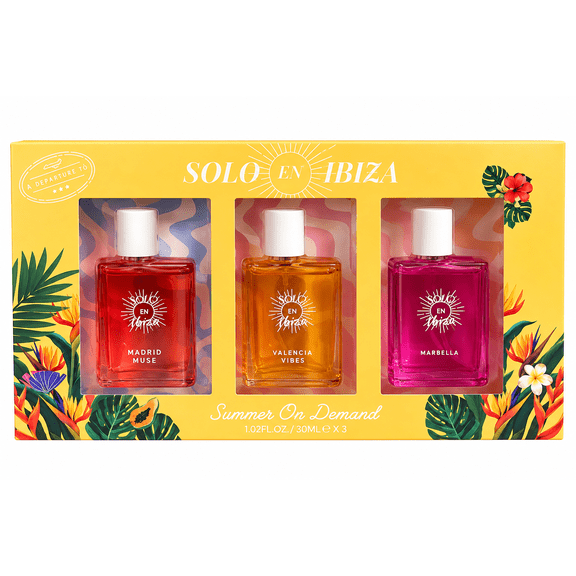 Solo En ibiza 3PC body mist gift set, Madrid muse- Valencia vibes-Marbella Fragrances