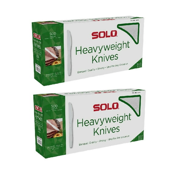 Solo Heavyweight Plastic Knife, White, 500-count 2PK