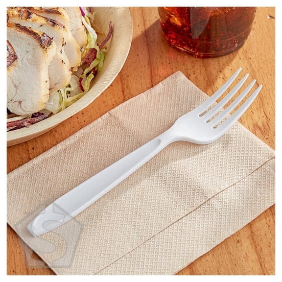 Solo Impress Heavy Weight White Plastic Fork - 1,000/Case