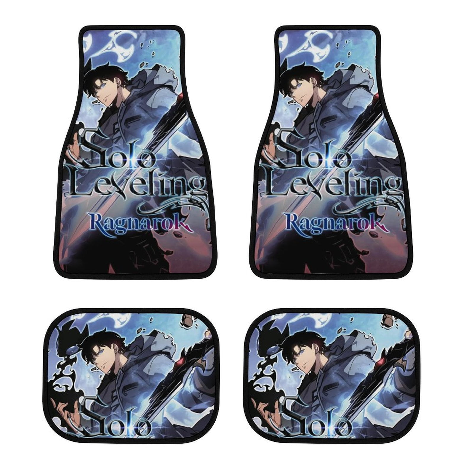 Solo Leveling Anime Car Floor Mat Set 4-Piece Front/Rear Auto Foot Mats ...