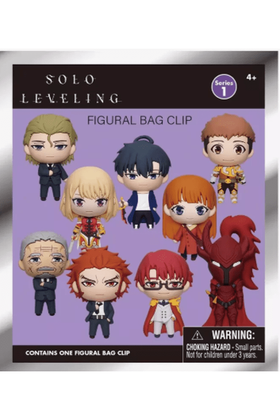 Solo Leveling Authorized Anime Miniature Figural Bag Clip Keychain - 1Pc Random Hero Figure, Ideal Holiday Gift for Fans (Christmas/New Year)
