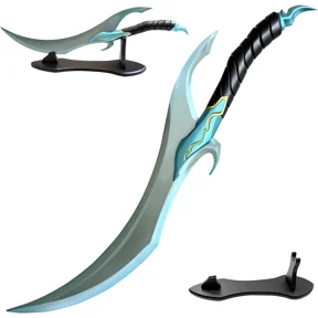 Solo Leveling Barukas Sword Replica - 24" Stainless Steel Anime Collectible with Display Stand