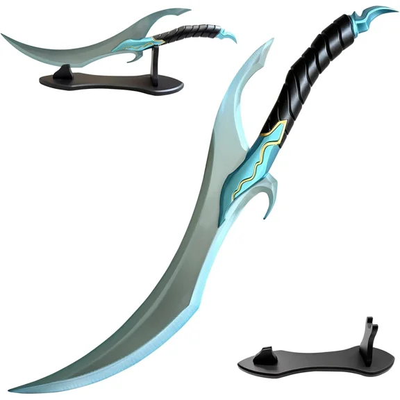 Solo Leveling Barukas Sword Replica - 24" Stainless Steel Anime Collectible with Display Stand