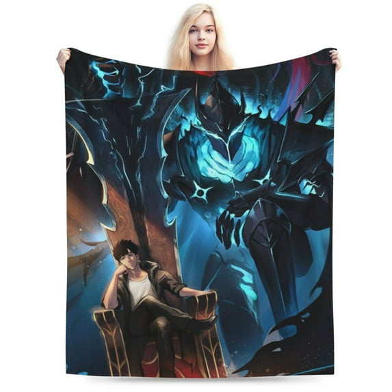 Solo Leveling Bed Blanket Air Conditioner Quilt Ultra Soft Flannel Blanket All Season Fuzzy Blanket Reversible Fluffy Plush Blanket 50"X40"