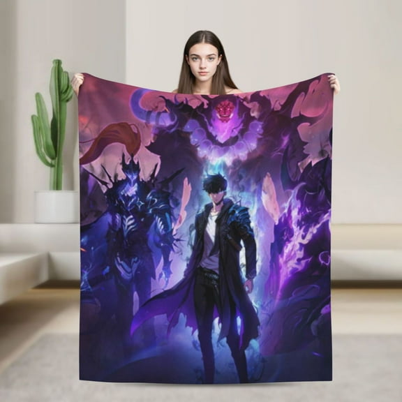 Solo Leveling Blanket, Super Soft Throw Blanket For Couch Sofa Bed, Cozy Lightweight Warm Flannel Blanket, 40"X30"