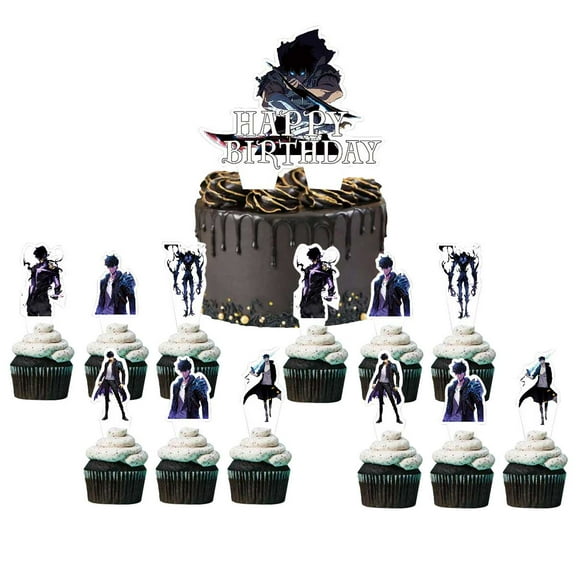 Solo Leveling Cake Topper CupcakeS Set Birthday Party Supplies Decoration Decor Kit