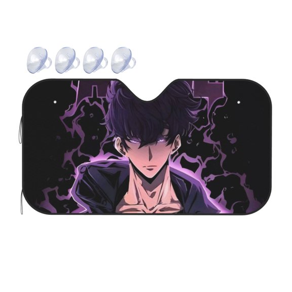 Solo Leveling Car Sun Shade Windshield Sunshade Aluminum Foil Sun Shield For Uv Protection & Heat Blocking Small