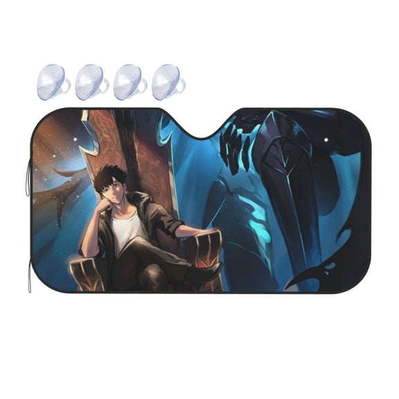 Solo Leveling Car Sun Shade Windshield Sunshade Aluminum Foil Sun Shield For Uv Protection & Heat Blocking Small