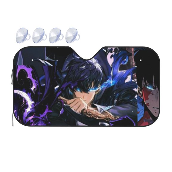 Solo Leveling Car Sun Shade Windshield Sunshade Aluminum Foil Sun Shield For Uv Protection & Heat Blocking Small