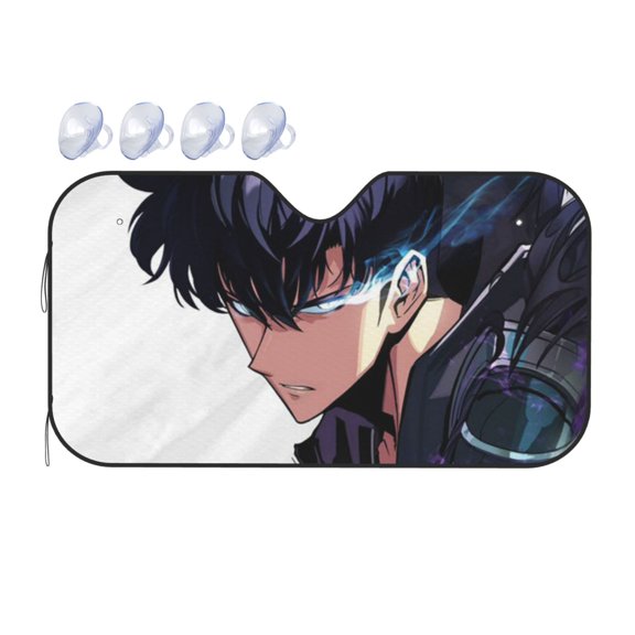 Solo Leveling Car Sun Shade Windshield Sunshade Aluminum Foil Sun Shield For Uv Protection & Heat Blocking Small