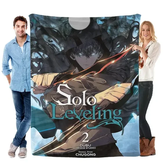 Solo Leveling Flannel Fleece Blanket, Soft Cozy Throw for Couch Sofa Bed Bedroom, Lightweight Warm Room Decor, Bedroom Dorm Room Decor Gift