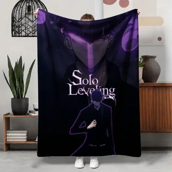 Solo Leveling Flannel Fleece Throw Blanket, Soft Cozy Lightweight Blanket for Couch Sofa Bed Bedroom Dorm, Warm Home Decor, Everyday Home Decor Gift